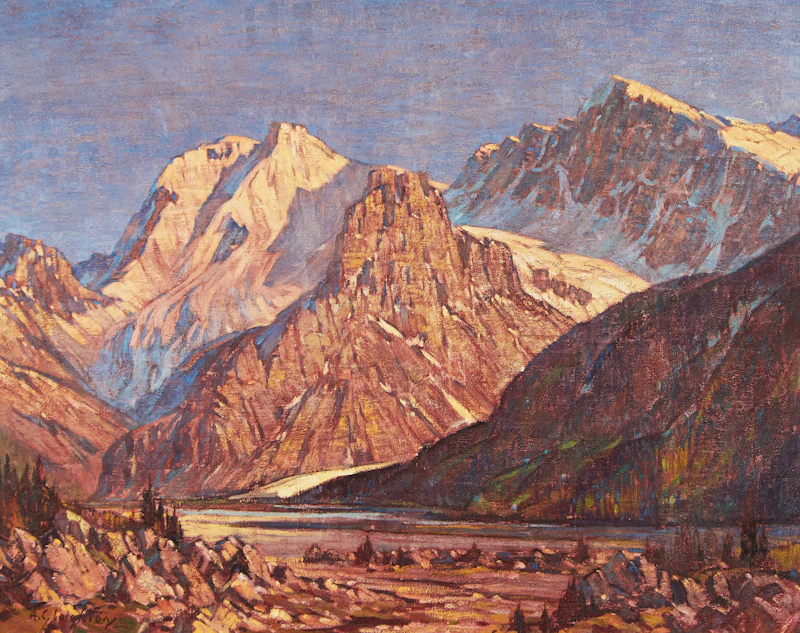 Alfred Crocker Leighton, Columbia Ice Fields, oil on canvas - view 2