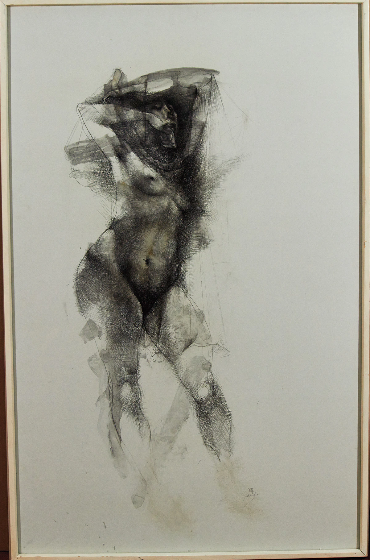 John Gould, Disrobing Number 12, mixed media on card