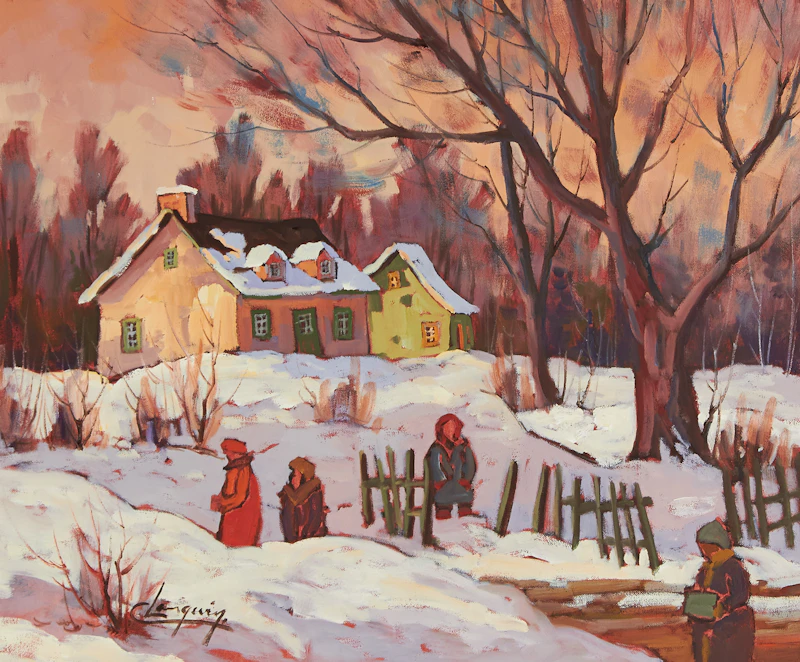 Claude Langevin, Debut decembre, oil on canvas - view 2