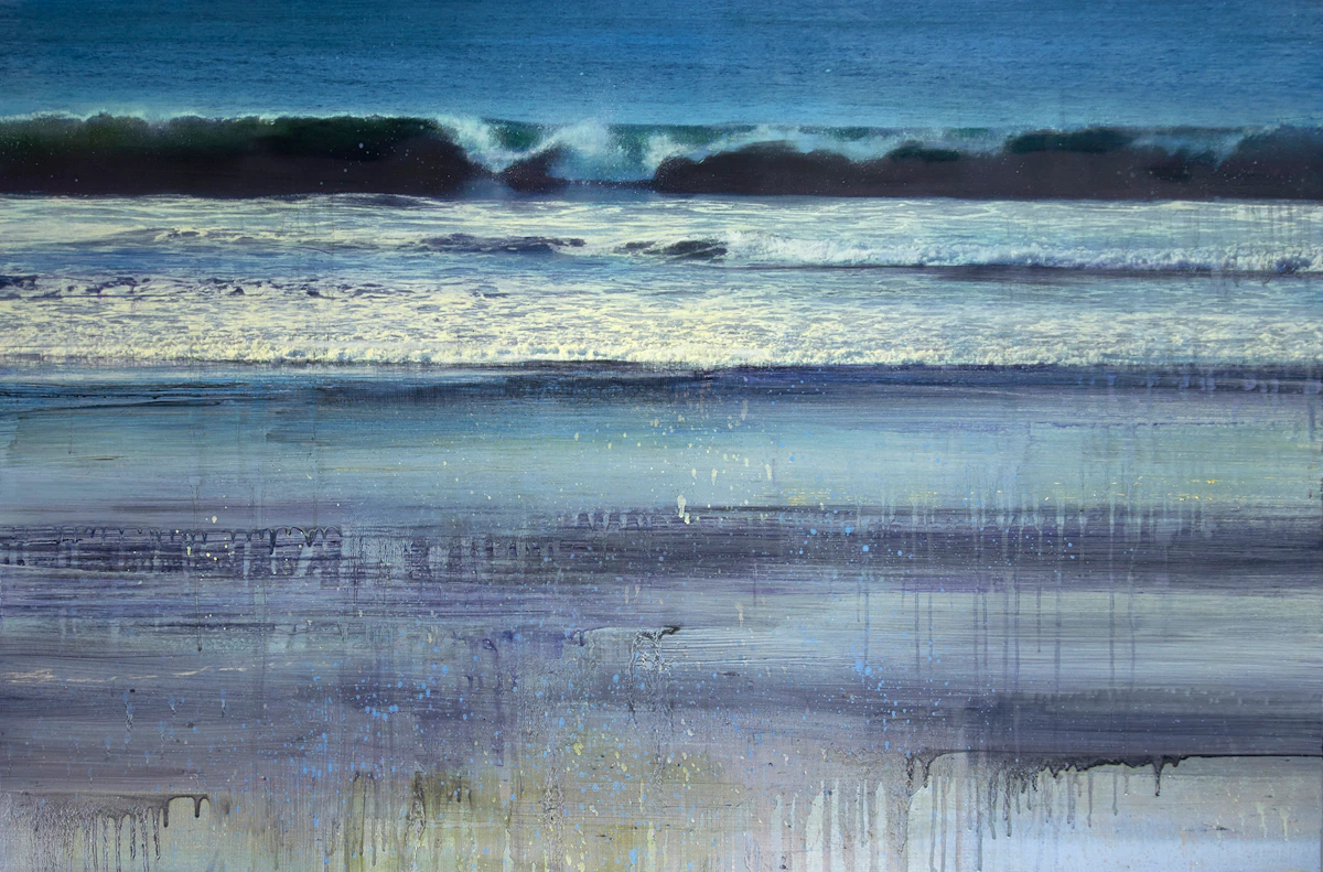 James Lahey, Pacific Ocean, Brasilito, C.R. (Costa Rica), mixed media on canvas on board