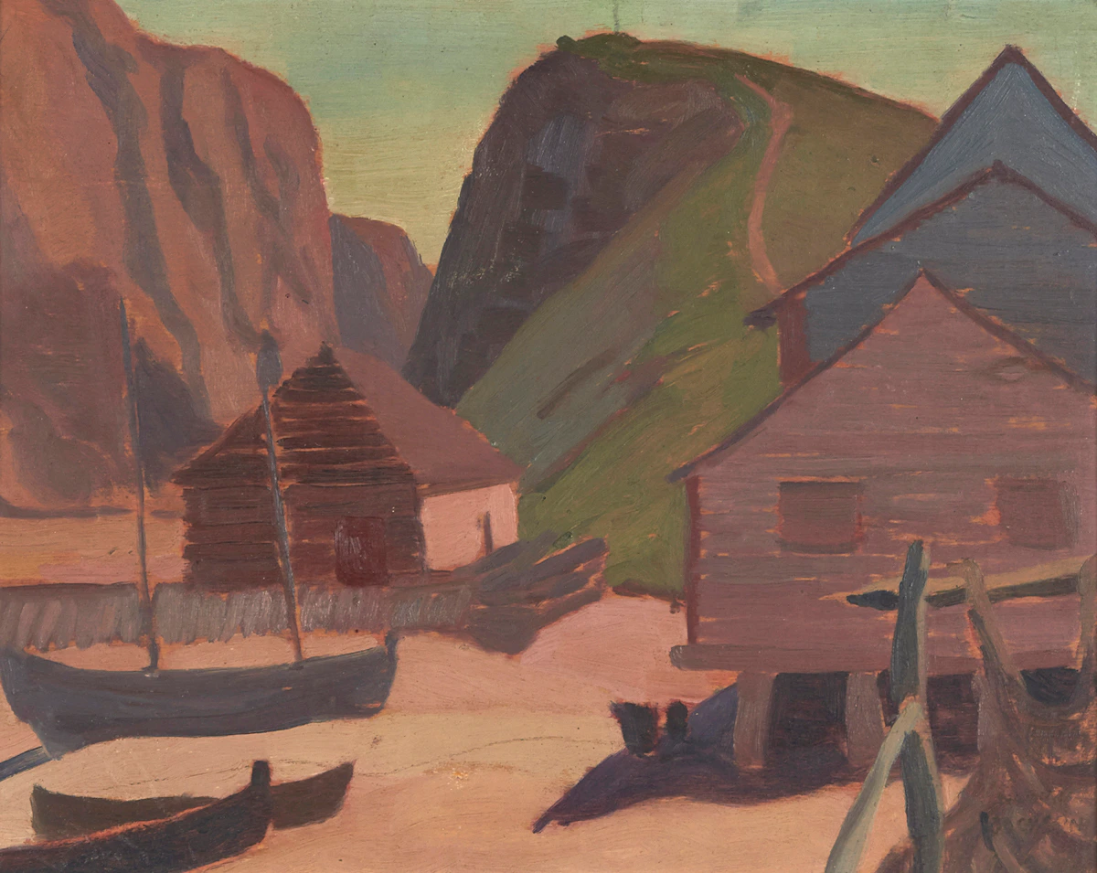 Naomi Jackson Groves, The North Beach, Percé, Quebec, oil on board