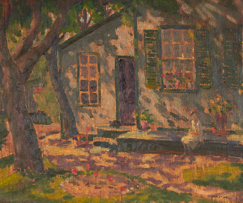 Sitting in the Garden by Thomas Albert Stone