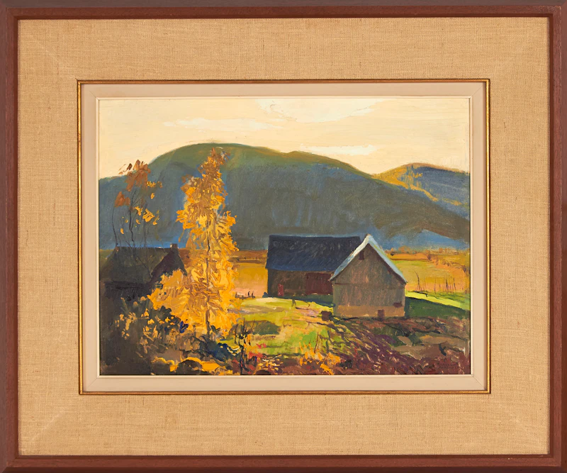George Franklin Arbuckle, Farm in Fall, oil on board - view 2