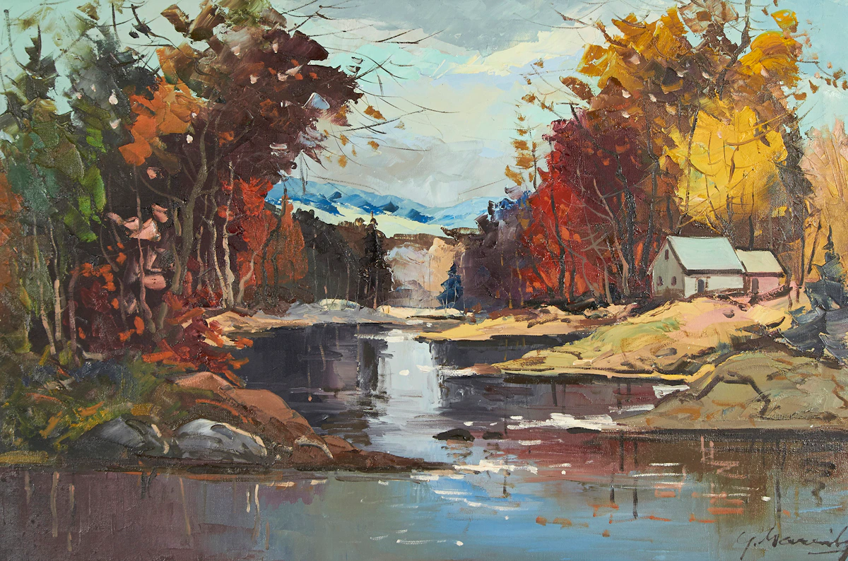 Geza Gordon Marich, Autumn Landscape, oil on canvas