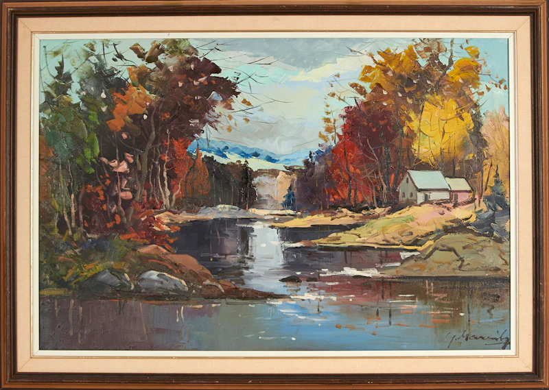 Geza Gordon Marich, Autumn Landscape, oil on canvas - view 2