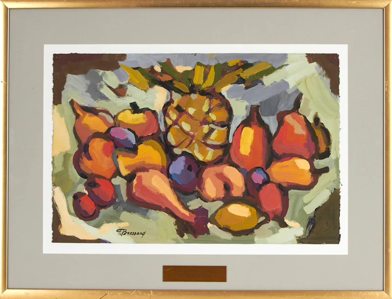 Thérèse Brassard, Still Life with Fruit, oil on paper - view 2