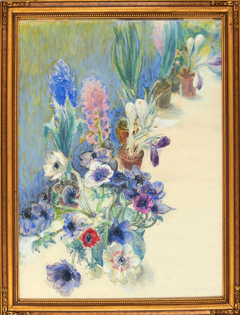 Joseph Francis Plaskett, Potted Flowers, pastel - view 2