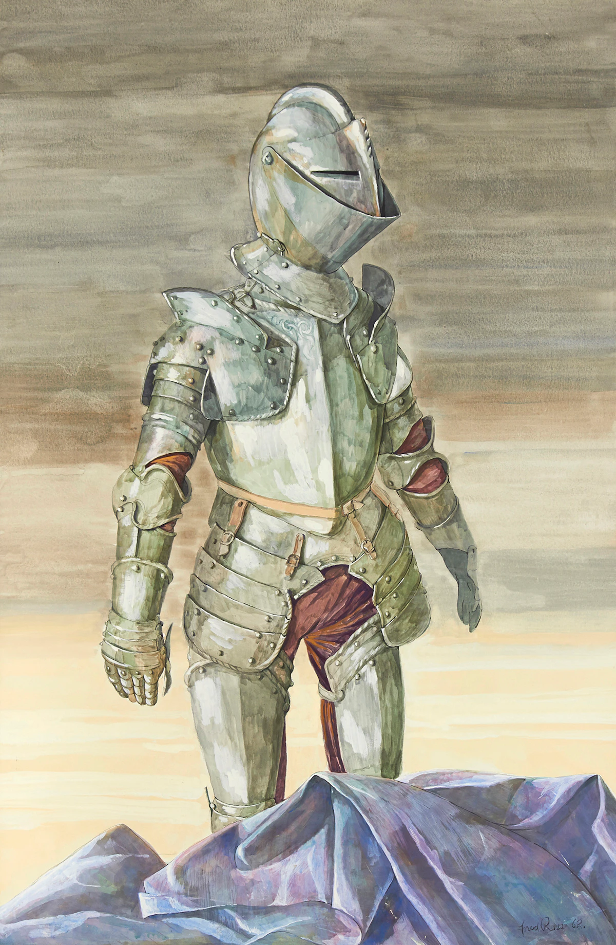 Fred Ross, Suit of Armour, gouache and watercolour