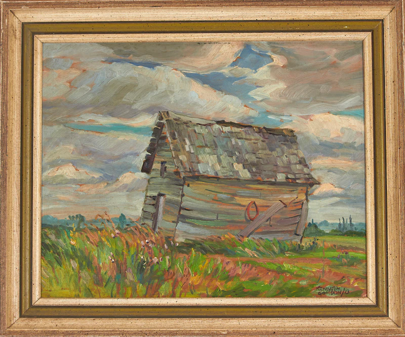 Kenneth Gordon, Old Granery Near Gimli, oil on board, 1973 - view 2