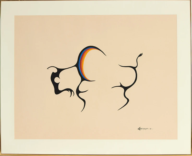 Clemence Wescoupe, Buffalo, acrylic on Arches paper, 1979 - view 2