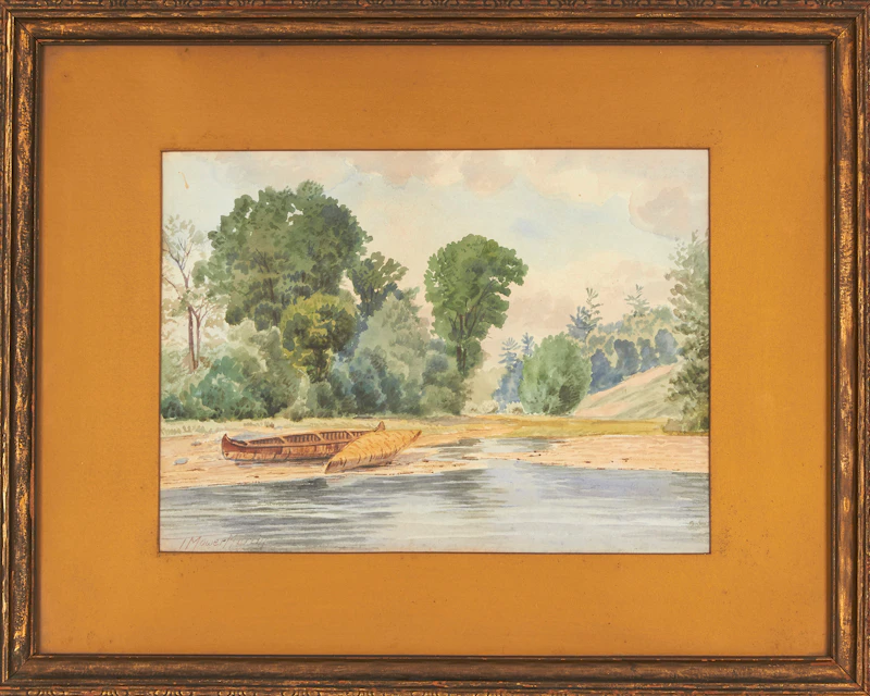 Thomas Mower Martin, Canoes on a Beach, watercolour - view 2