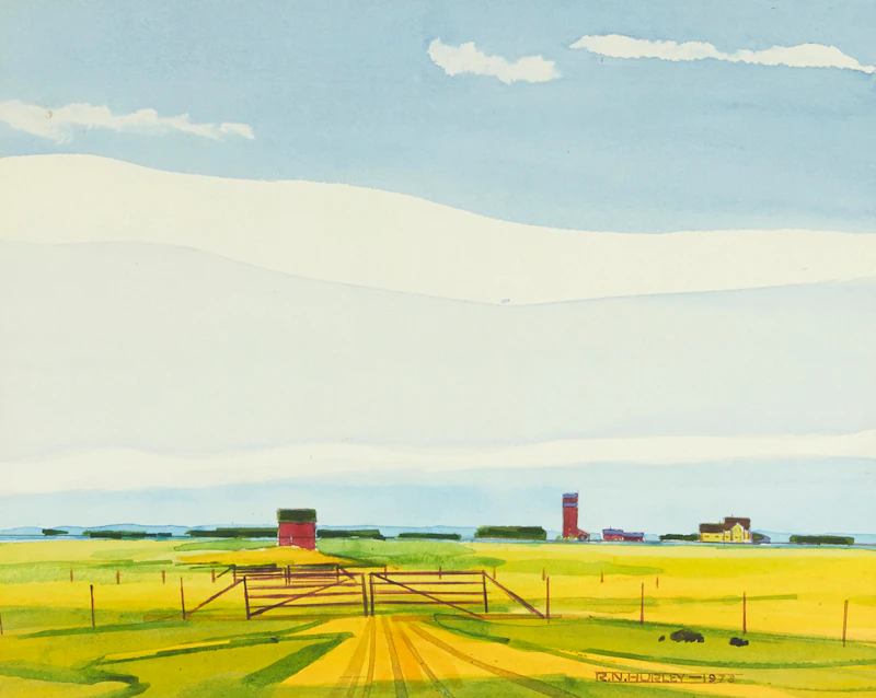 Prairie Farmstead (Pre-Harvest) by Robert N. Hurley