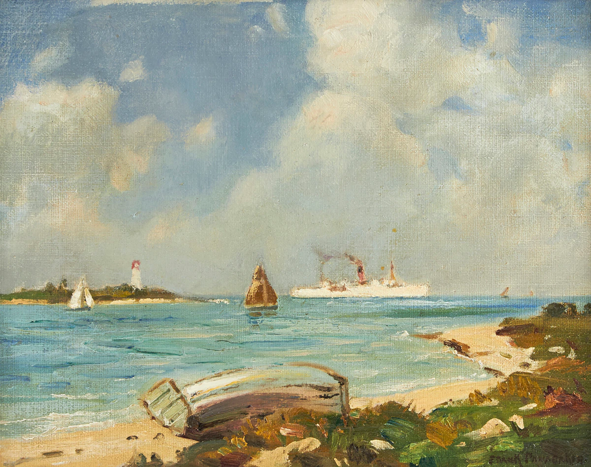 Frank Shirley Panabaker, Shoreline Landscape, laid down on board