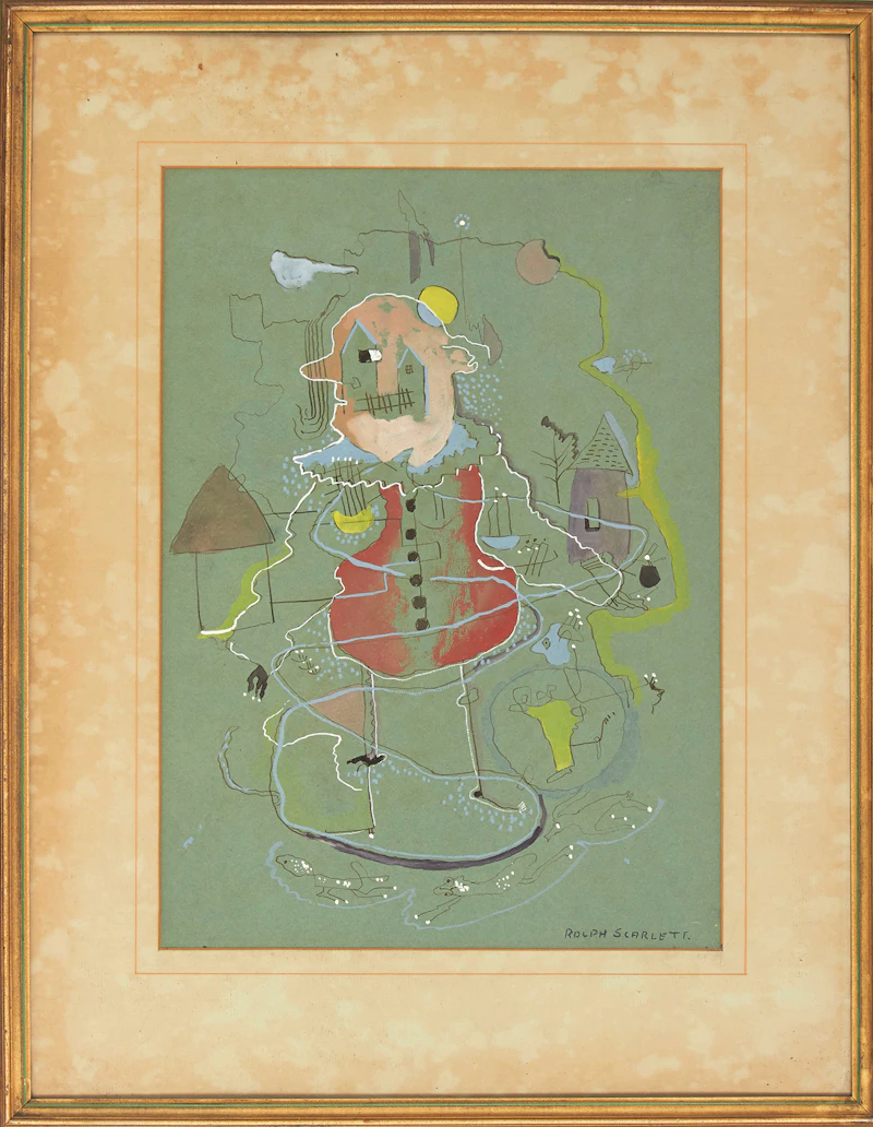 Rolph Scarlett, Character in a Red Vest, gouache and ink - view 2