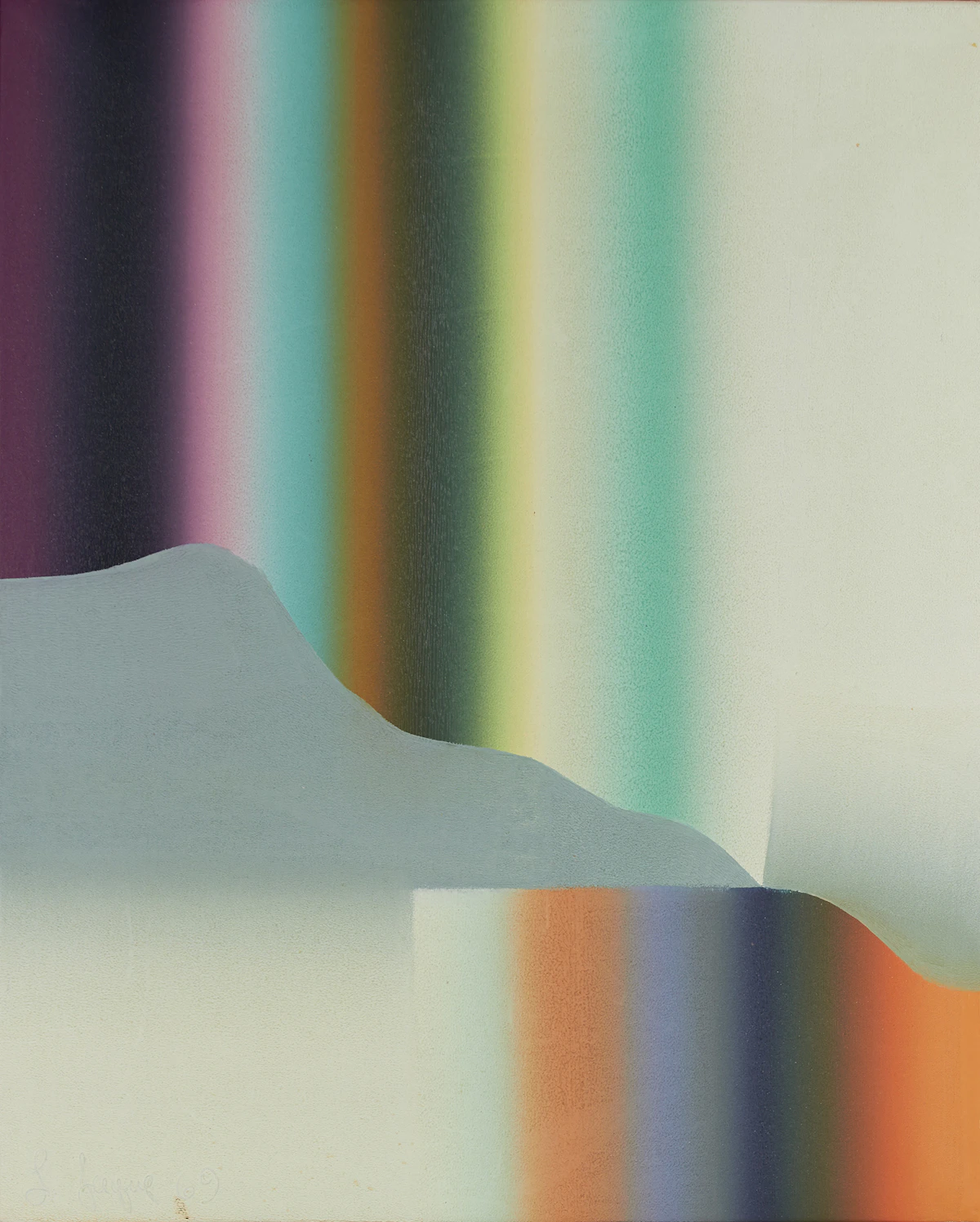Louis Jaque, Pulsion Horizontale, Radiante No. 3, acrylic on canvas, 1969
