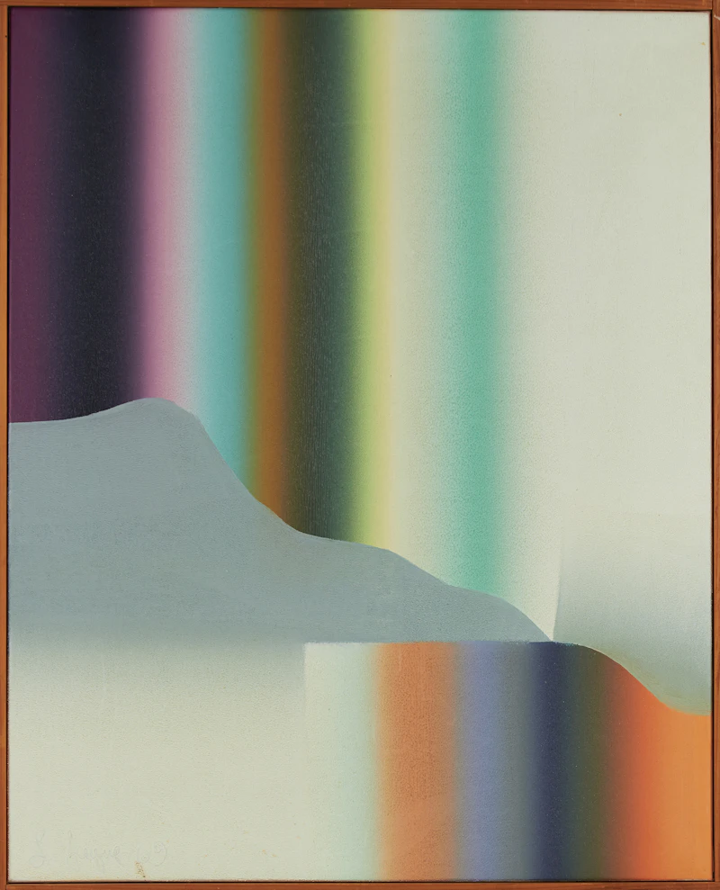 Louis Jaque, Pulsion Horizontale, Radiante No. 3, acrylic on canvas, 1969 - view 2