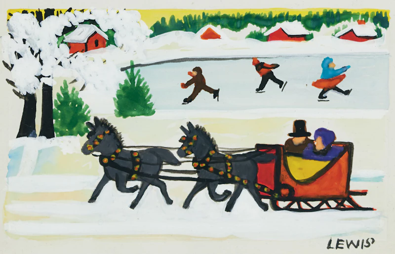 Maud Lewis, Sleighing and Skating Scene