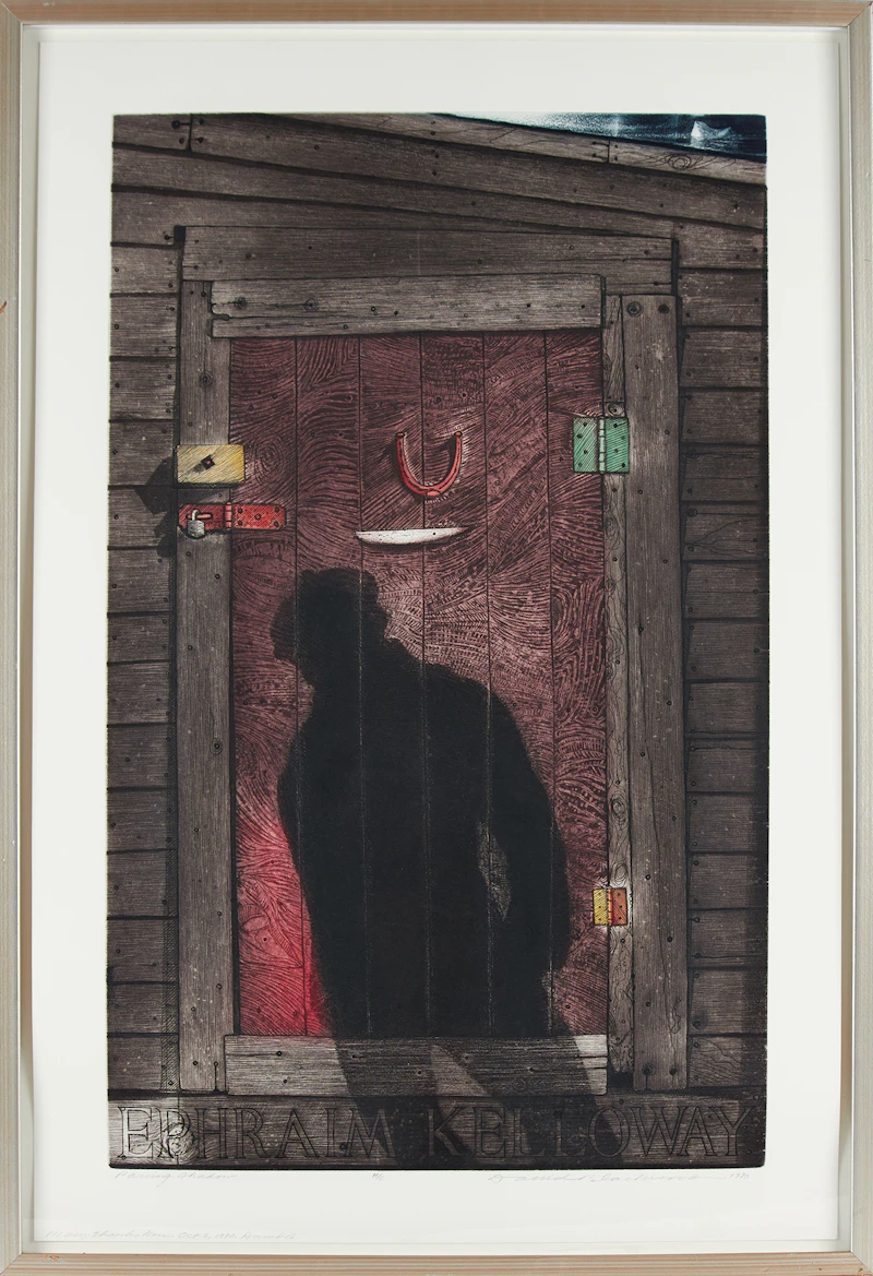 David Lloyd Blackwood, Passing Shadow, etching and aquatint with hand-colouring, 1990 - view 2