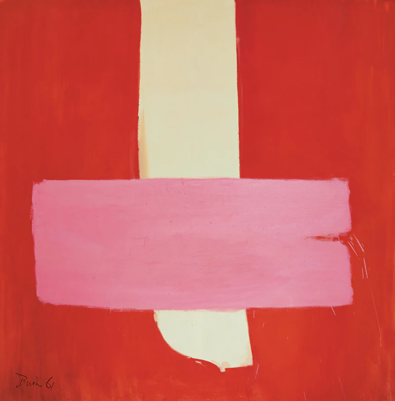 Jack Hamilton Bush, Pink on Red (Thrust) 