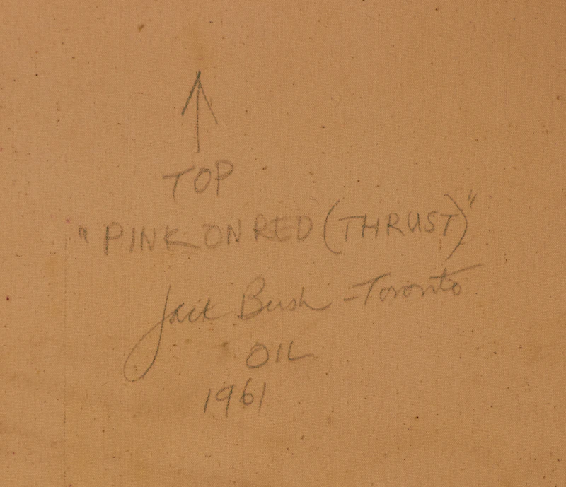 Jack Hamilton Bush, Pink on Red (Thrust) , oil on canvas, 1961 - view 3