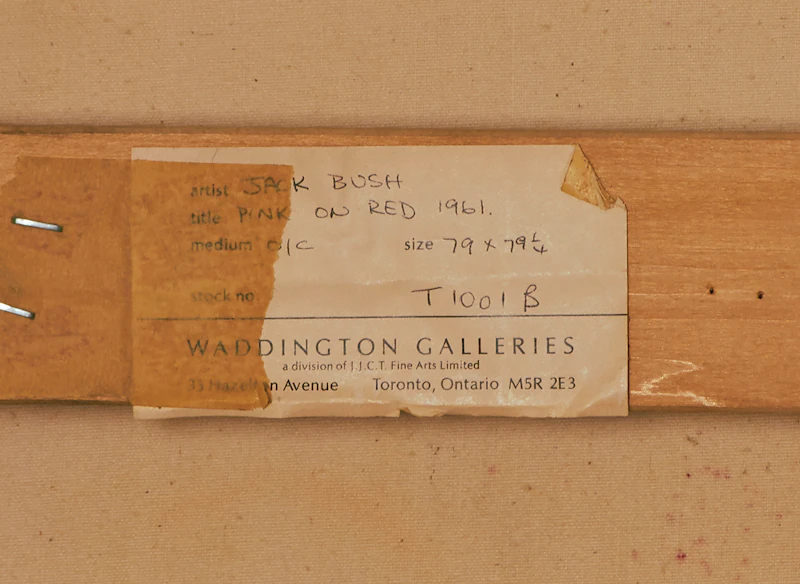 Jack Hamilton Bush, Pink on Red (Thrust) , oil on canvas, 1961 - view 5