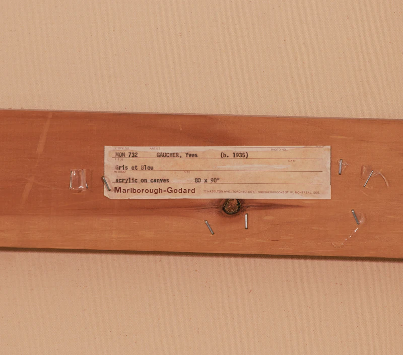 Yves Gaucher, Gris et Bleu, acrylic on canvas, 1972 - view 4