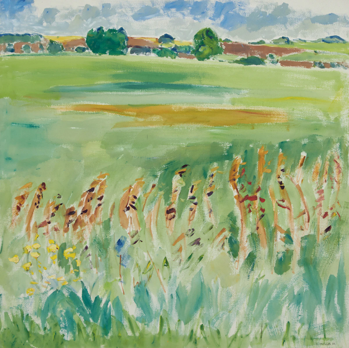 Dorothy Elsie Knowles, Fields near Wakaw, oil on canvas, 1979