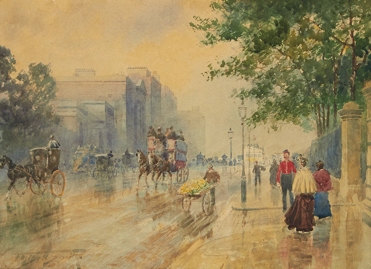 Frederic Marlett Bell-Smith, Hyde Park Corner, watercolour