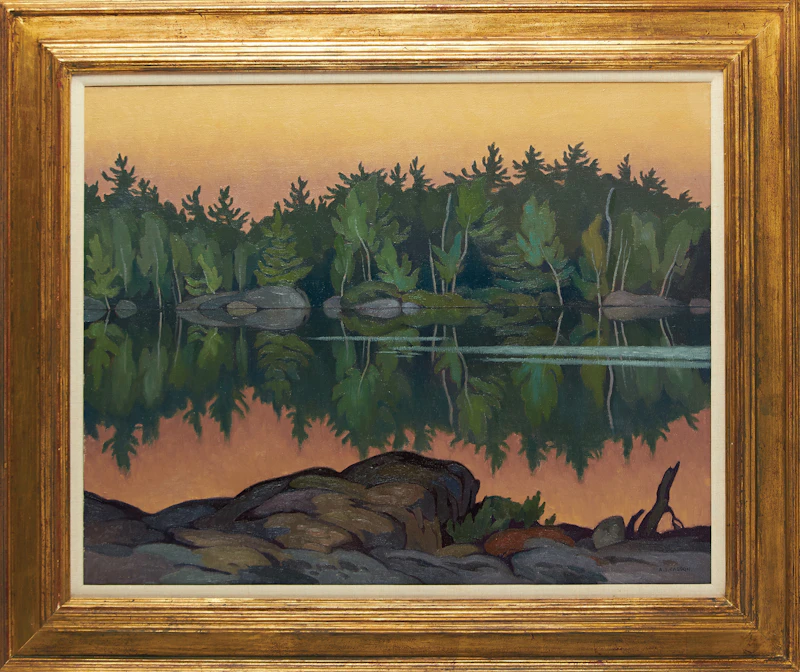 Alfred Joseph Casson, Afterglow, Moose Lake, oil on canvas, 1967 - view 2