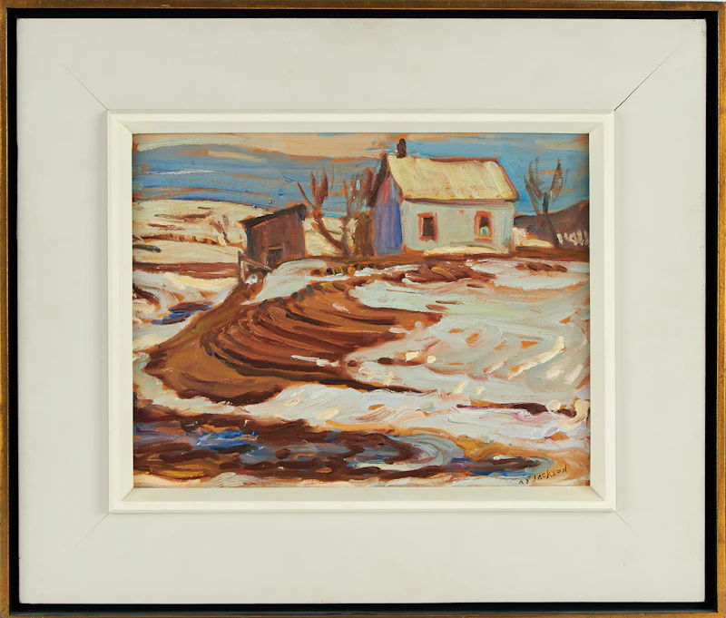 Alexander Young Jackson, Ripon on the Road to Chenville, Quebec, oil on board, circa 1962 - view 2