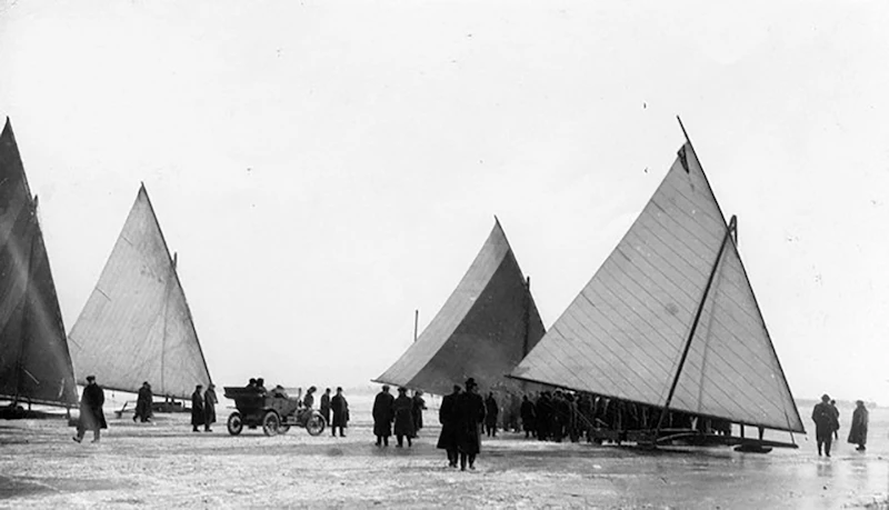 Peter Clapham Sheppard, Ice Sailing, Lake Ontario (circa 1912), oil on board, circa 1912 - view 3