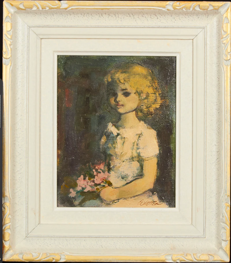 Seated Girl with Bouquet by William Arthur Winter