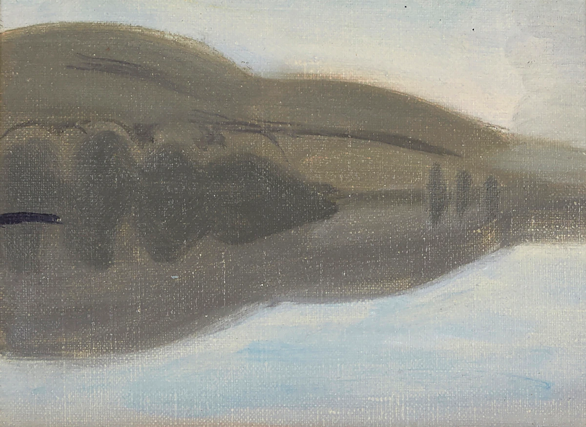 John Goodwin Lyman, Lake Massawippi, oil on unstretched canvas