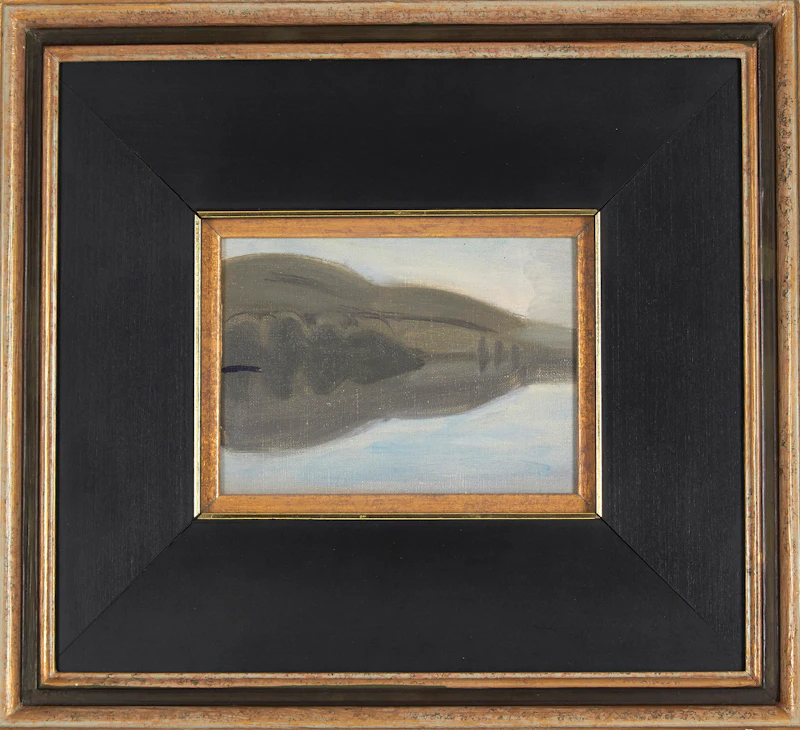 John Goodwin Lyman, Lake Massawippi, oil on unstretched canvas - view 2