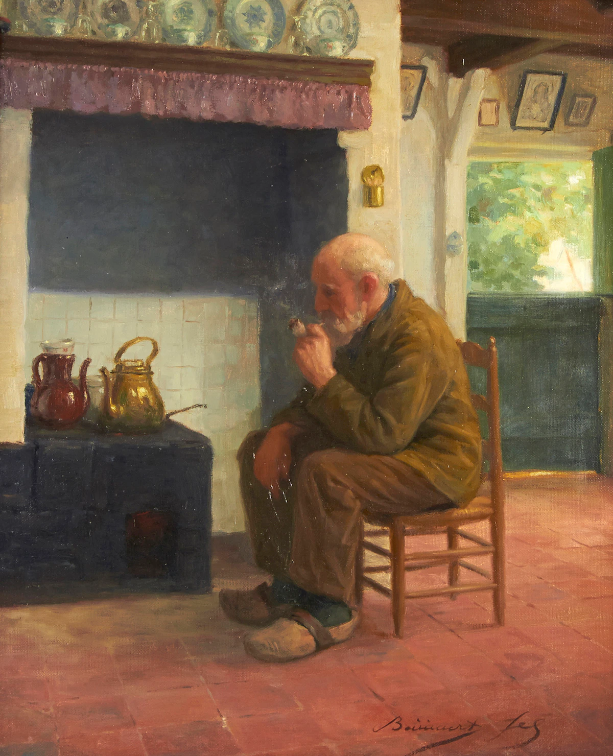 Josef Bouuaert, Interieur Campinois, oil on canvas