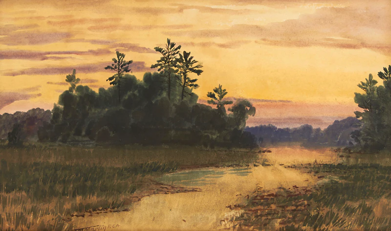 Thomas Mower Martin, Three Works: Sunset Landscape; Georgian Bay at Sunset; River Landscape