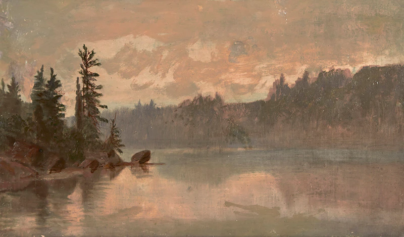 Thomas Mower Martin, Three Works: Sunset Landscape; Georgian Bay at Sunset; River Landscape, two watercolours and one oil on canvas - view 5