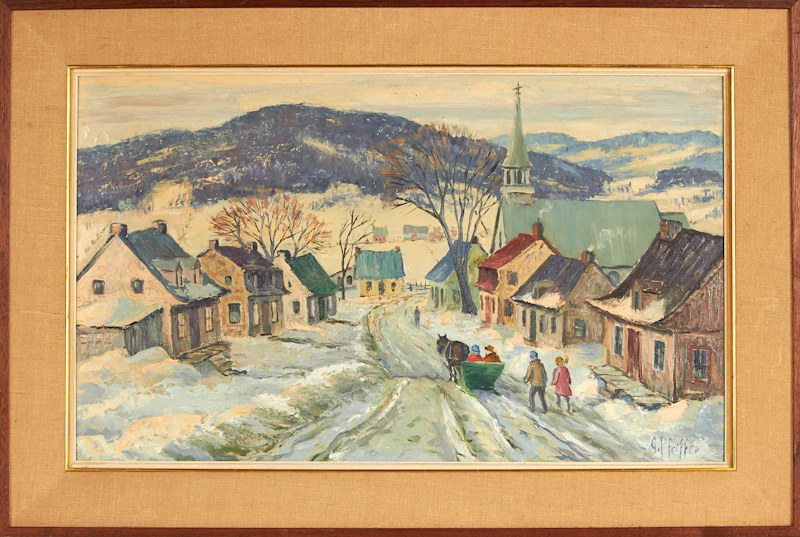 Gordon Edward Pfeiffer, Village in Winter, oil on board - view 2