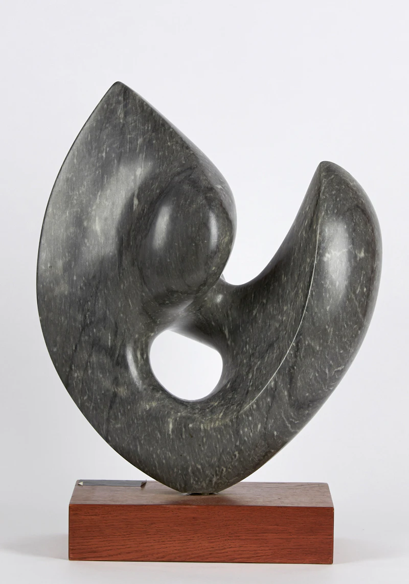 Gerhard Hans Class, Archaic Fish Form, stone sculpture, 1967 - view 3