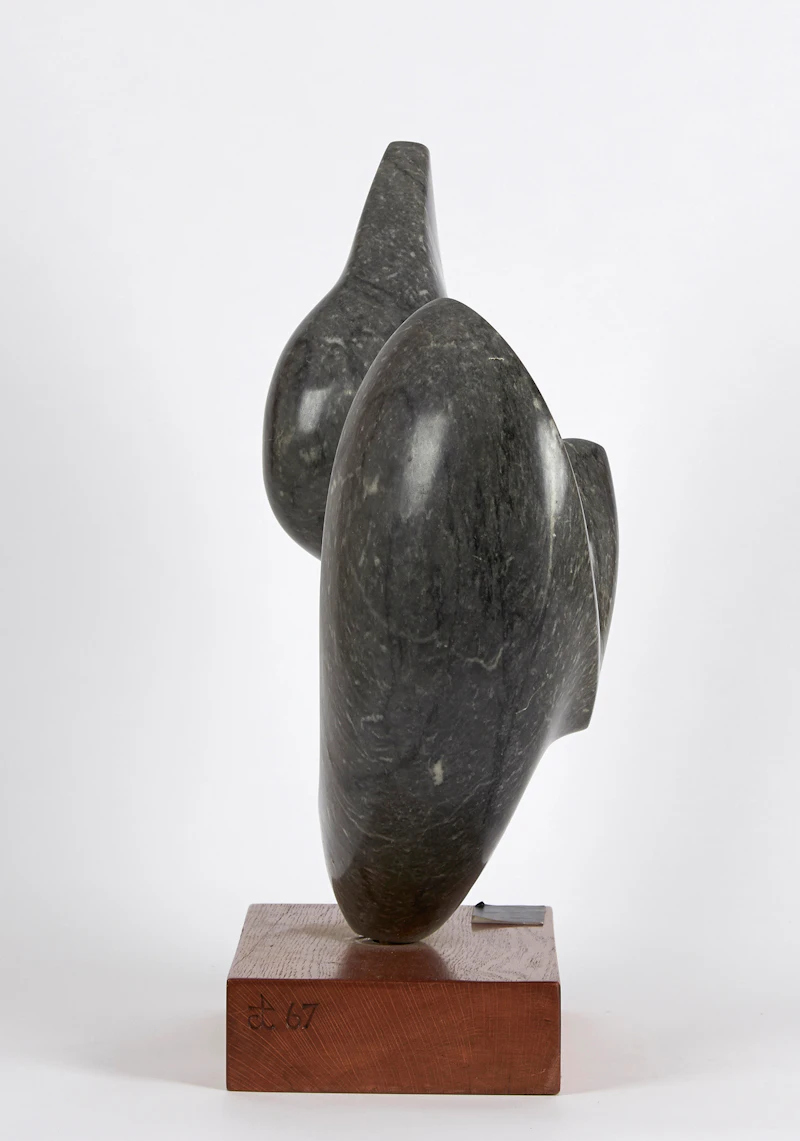 Gerhard Hans Class, Archaic Fish Form, stone sculpture, 1967 - view 4