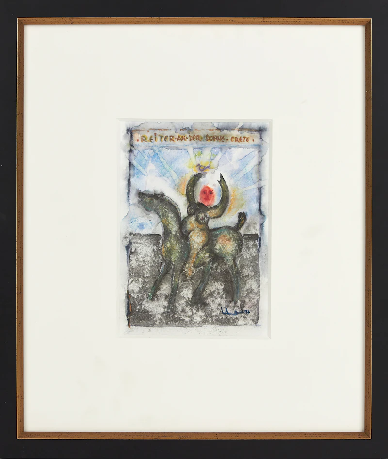 Herbert Siebner, Rider in the Sun - Crete, ink and watercolour, 1976 - view 2