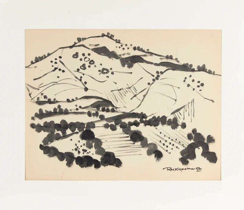 Roy Kiyooka, Mountain and Valley, watercolour, 1956 - view 2