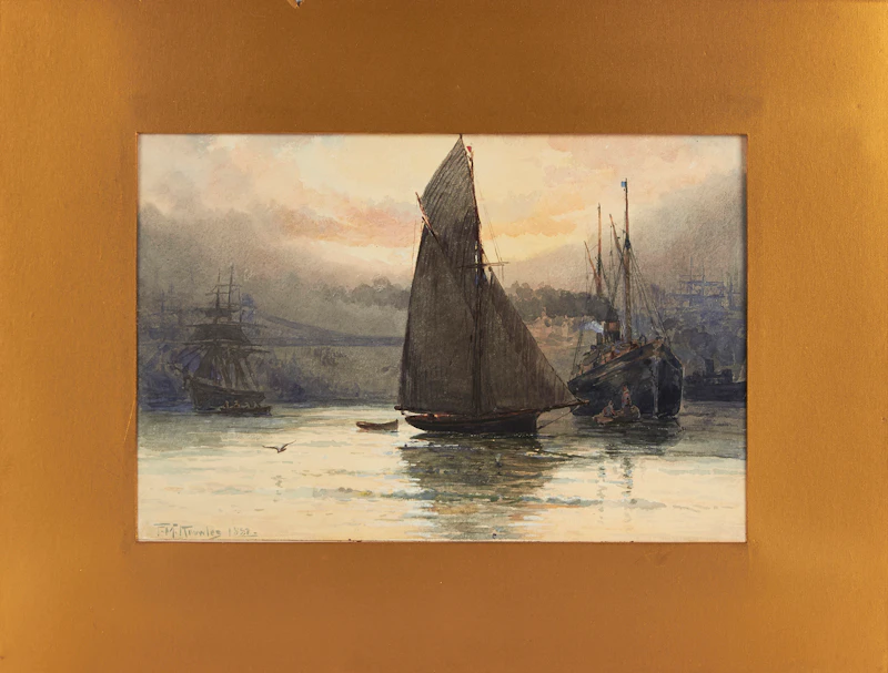 Farquhar McGillivray Strachan Knowles, New York Harbour, watercolour, 1887 - view 2
