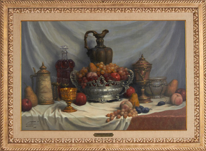 John Friedlinger, Still Life with Fruit, oil on canvas - view 2
