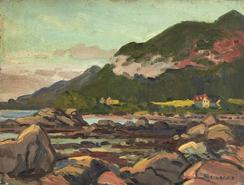 Adolphus George Broomfield, Fog Forming on St. Lawrence River Below Mantane, Quebec, Gaspe Trail