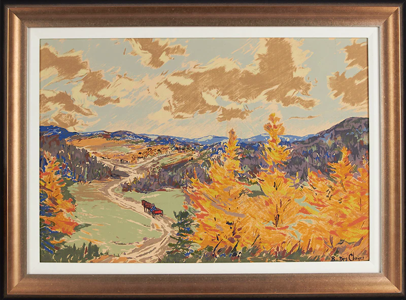 Berthe Des Clayes, Landscape with Horse and Wagon, sampson-matthews silkscreen - view 2