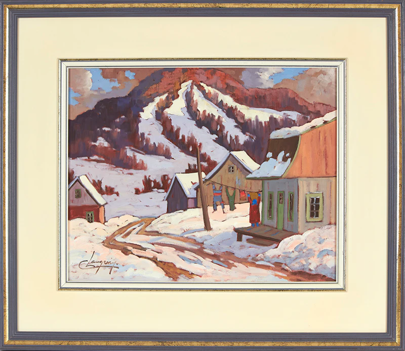 Claude Langevin, Journée de lavage, oil on canvas - view 2