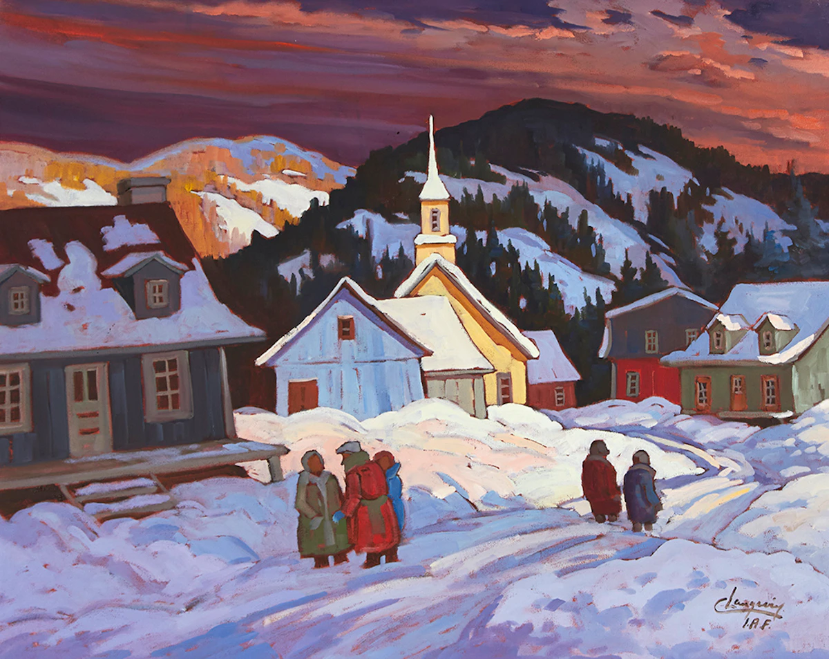 Claude Langevin, Dernière lueur du jour, oil on canvas