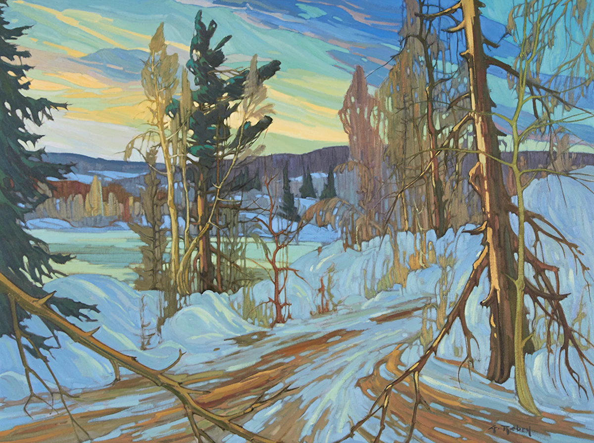 Gaston Rebry, Chemin vers le sommet, oil on canvas, 1989