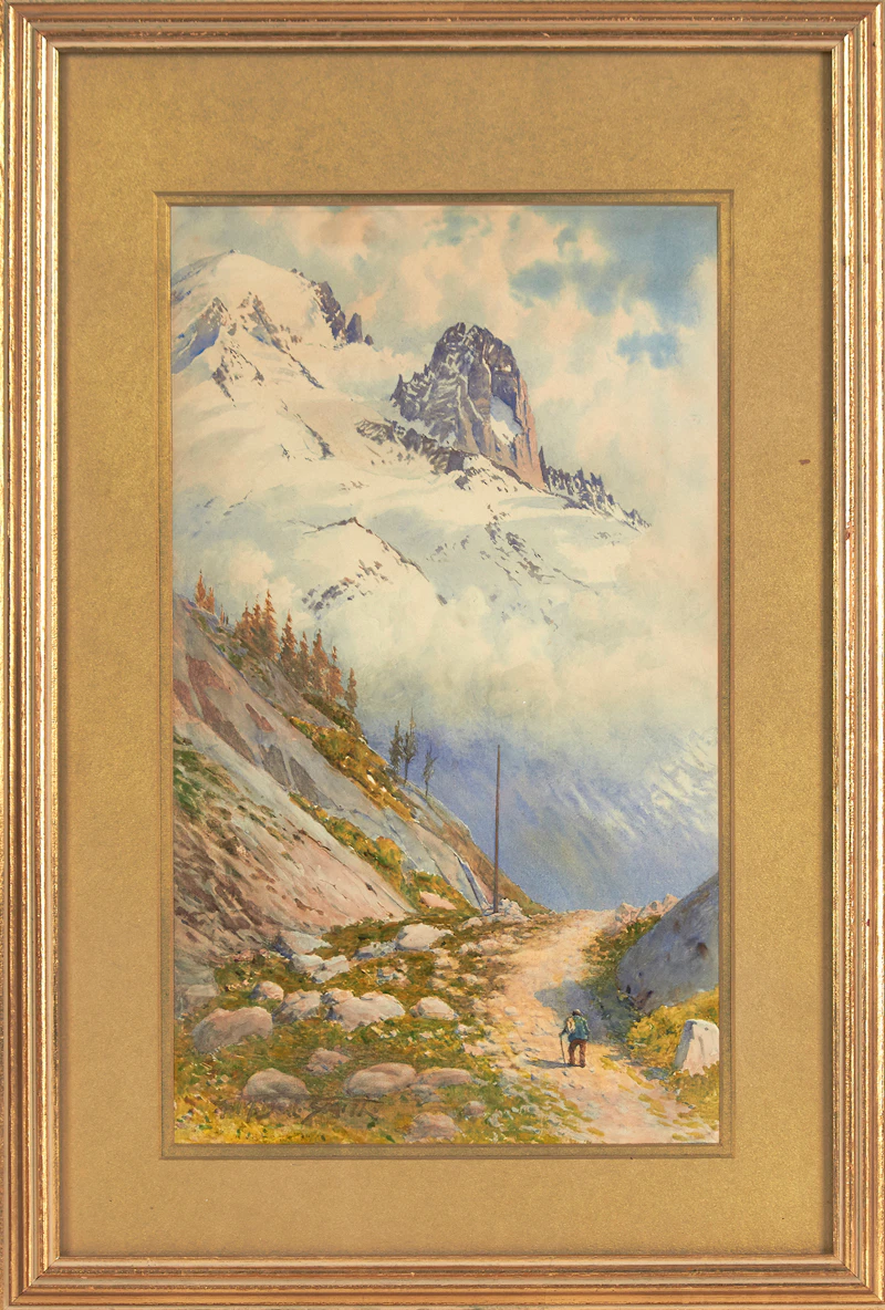 Frederic Marlett Bell-Smith, Hiking in the Mountains, watercolour - view 2